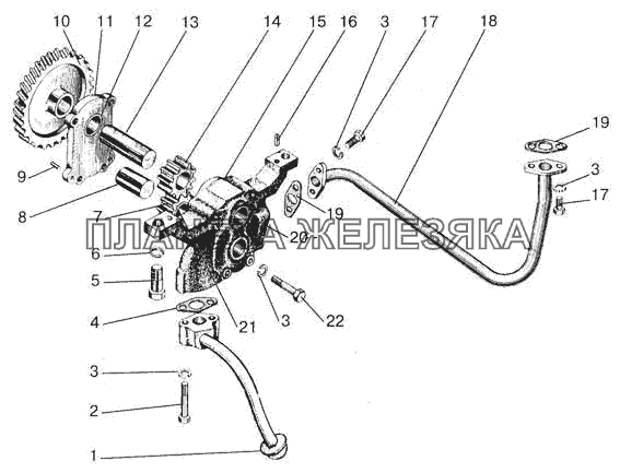 Масляный насос и приемник масляного насоса МТЗ-922